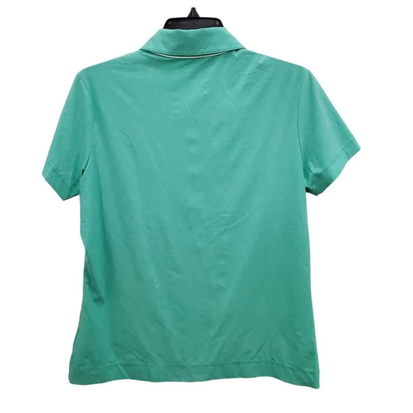 NikeGolf Dri-Fit Women's Troon AZ Turquoise Center Swoosh Snap Button Polo Sz M - Picture 6 of 6